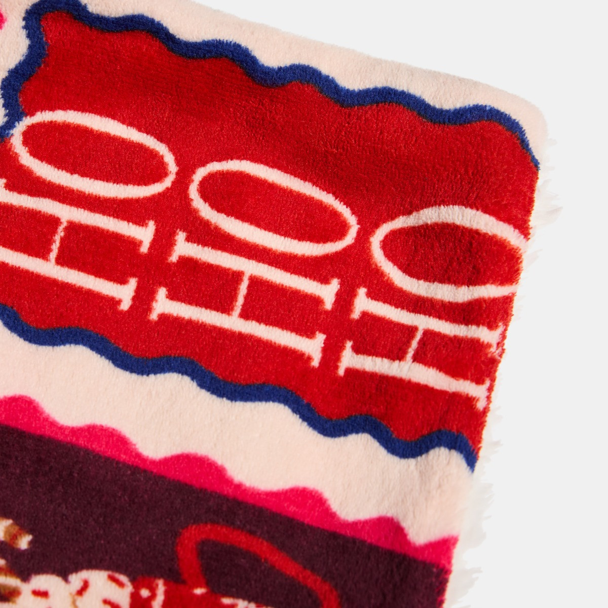 OHS Christmas Postcard Print Sherpa Fleece Throw - Multi>