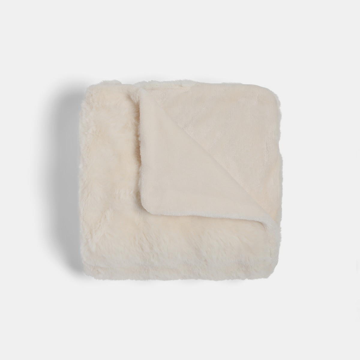 OHS Bubble Faux Fur Throw - Cream>