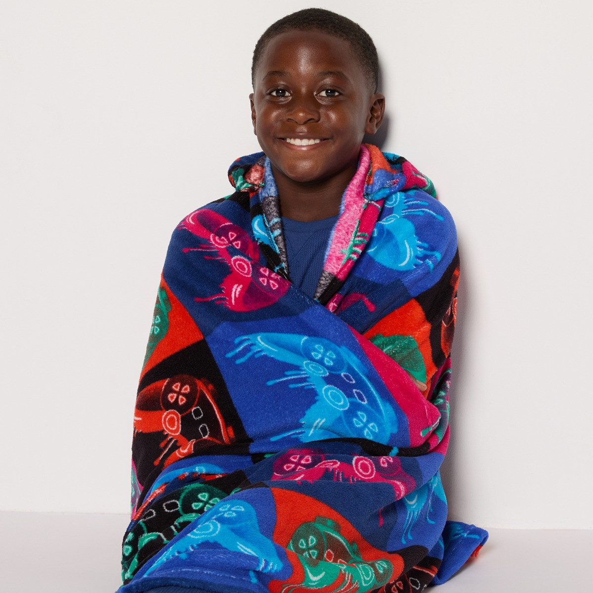 OHS Drip Gaming Print Hooded Blanket - Multi>