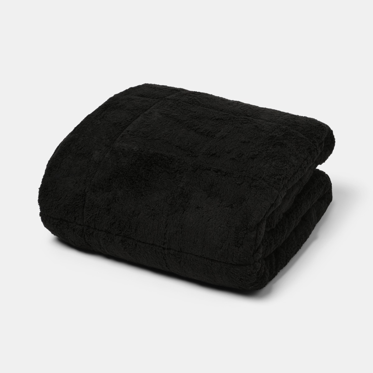 OHS Teddy Fleece Quilted Weighted Blanket - Black>