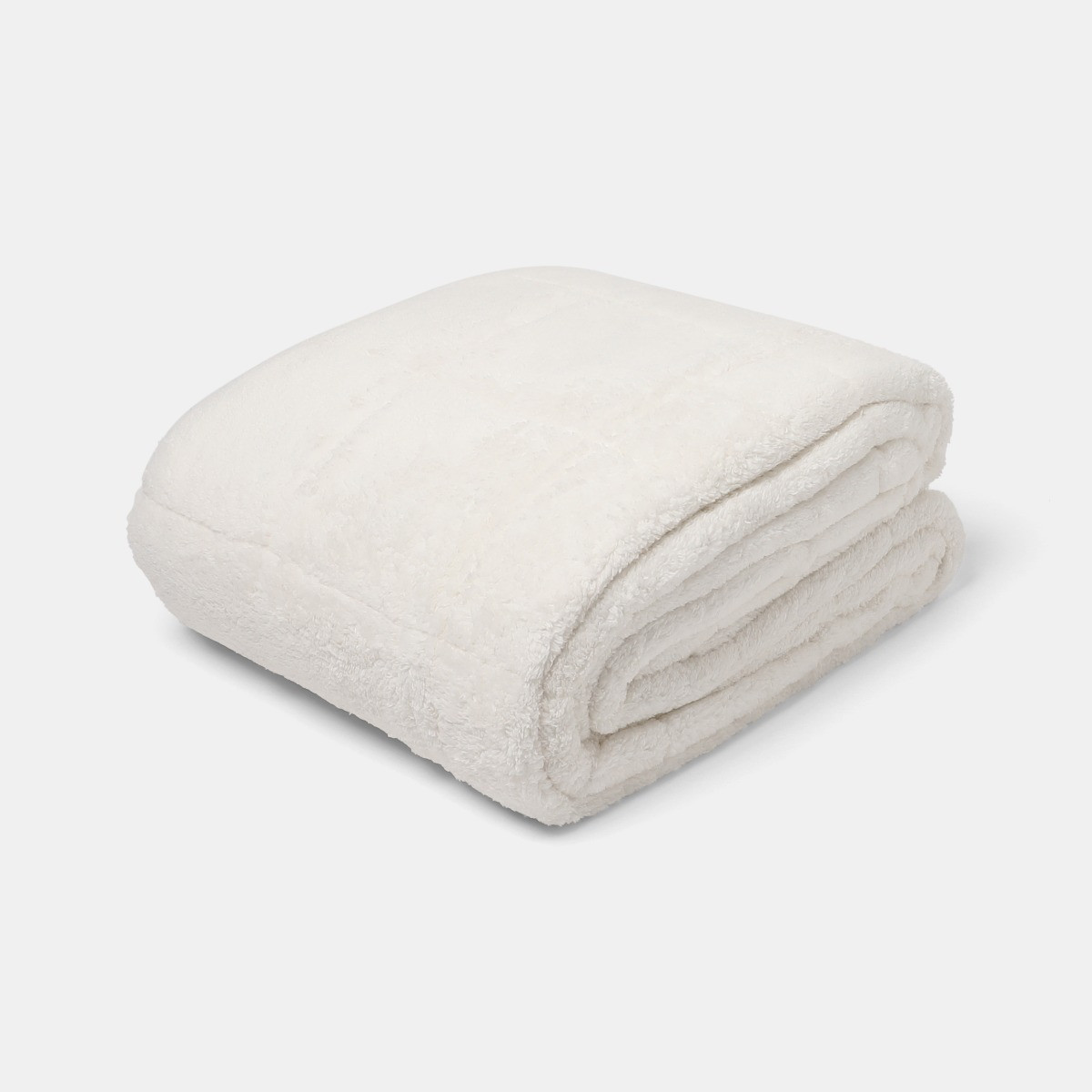 OHS Teddy Fleece Quilted Weighted Blanket - Cream>