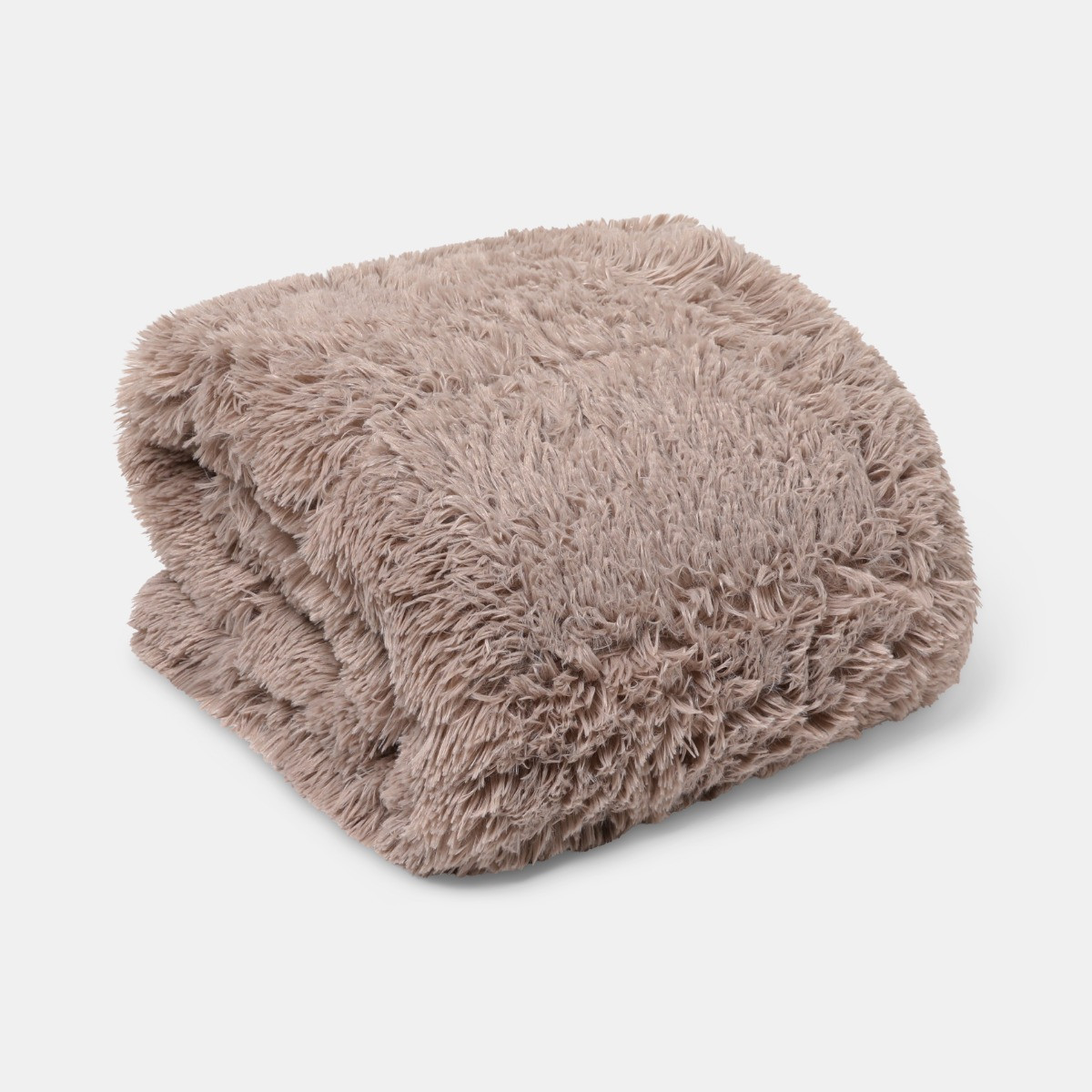 OHS Fluffy Faux Fur Weighted Blanket - Natural>