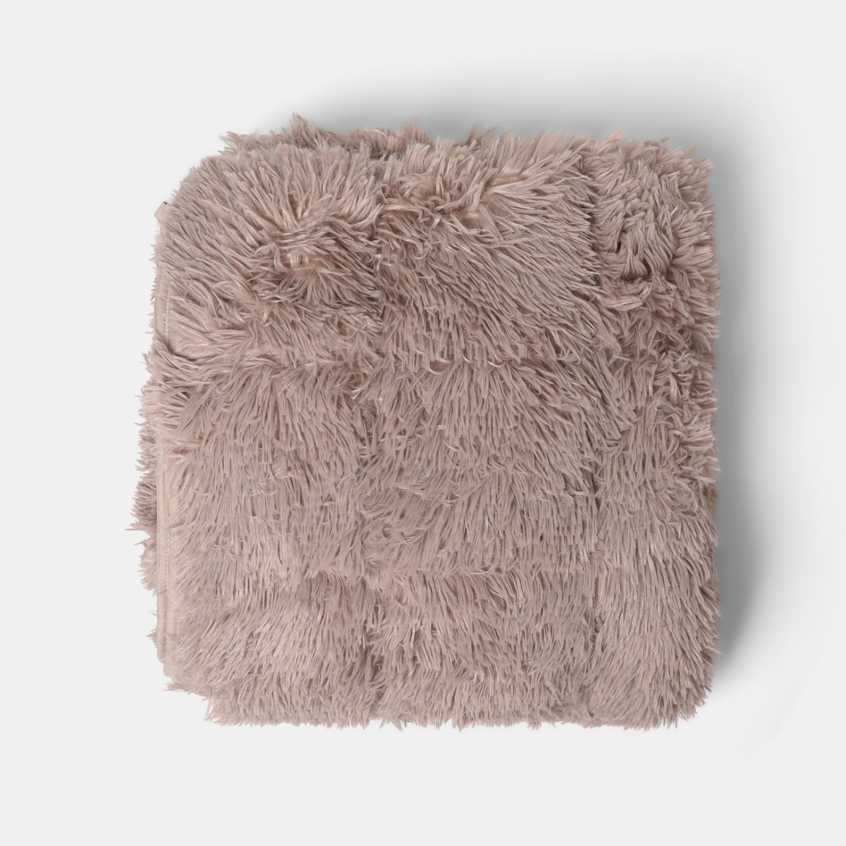 OHS Fluffy Faux Fur Weighted Blanket - Natural>