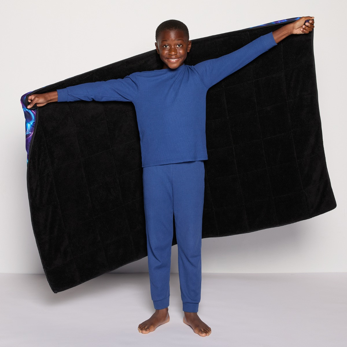 OHS Kids Teddy Fleece Space Weighted Blanket, Navy - 3kg>