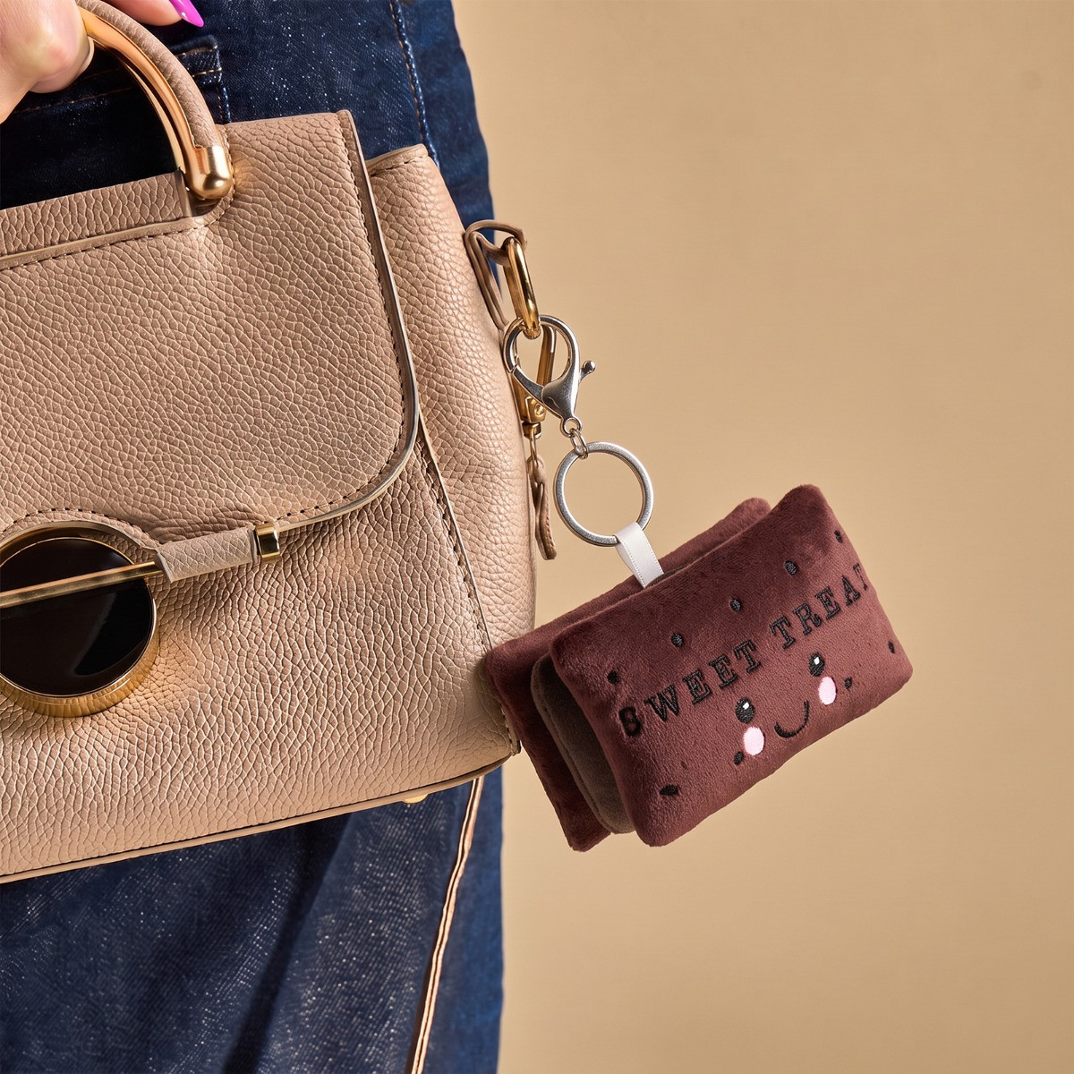 OHS Biscuit Keyring - Brown>