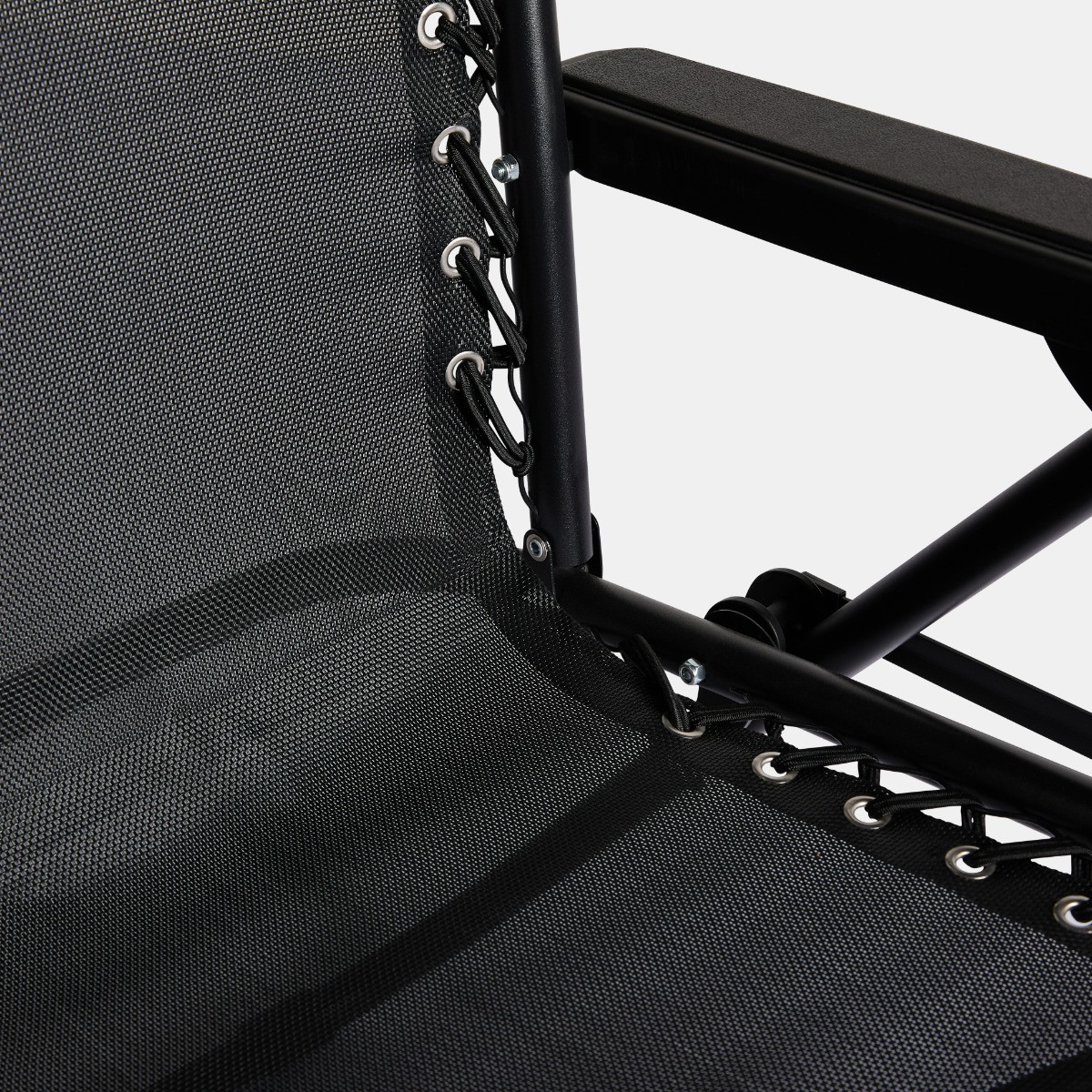 OHS 2 Pack Zero Gravity Sun Lounging Garden Chairs - Black >