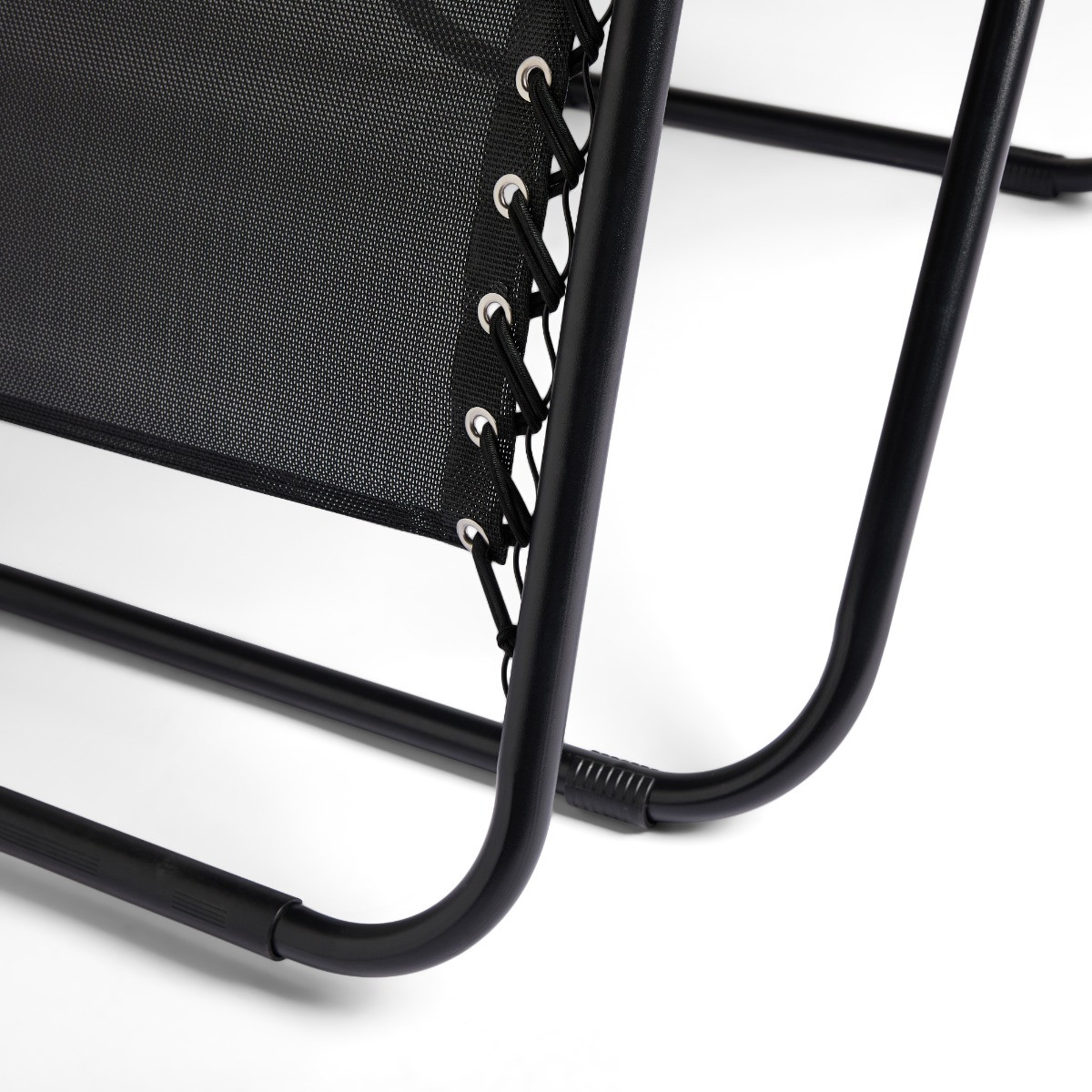 OHS 2 Pack Zero Gravity Sun Lounging Garden Chairs - Black >