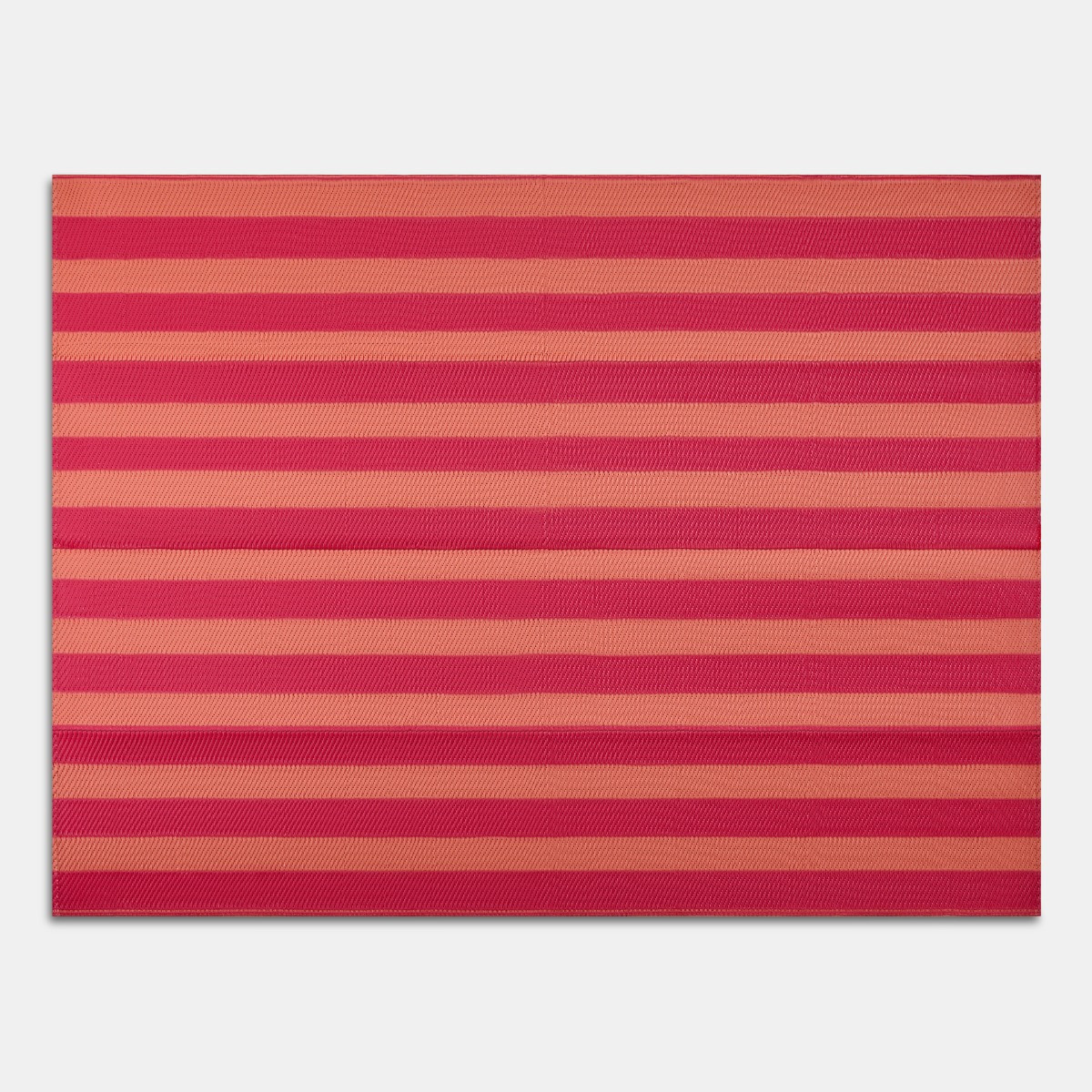 OHS Stripe Print Outdoor Rug - Orange/Pink>