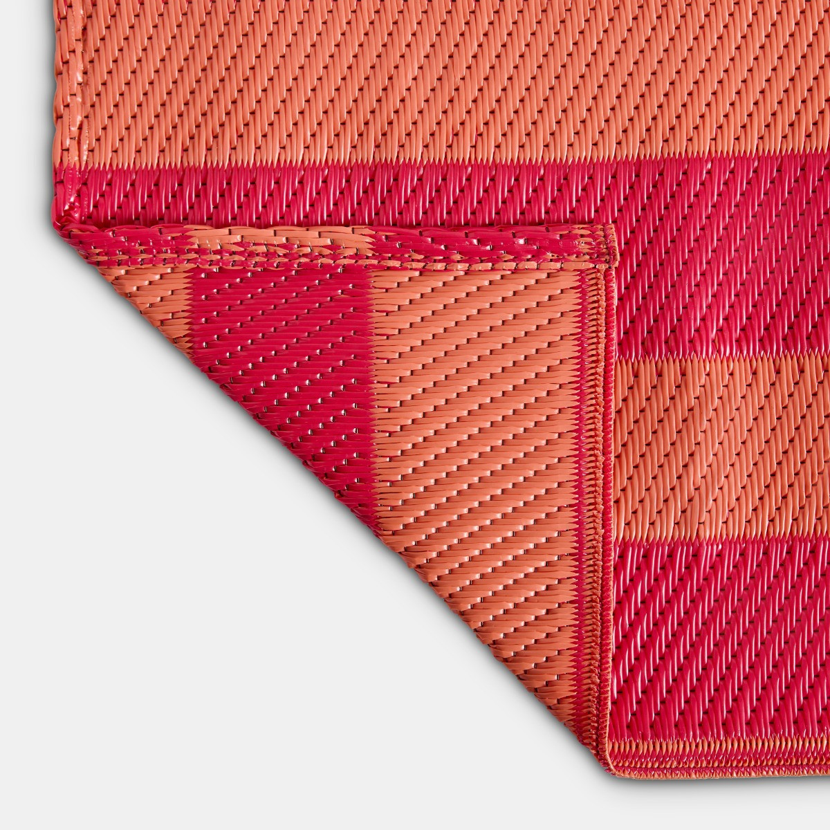 OHS Stripe Print Outdoor Rug - Orange/Pink>