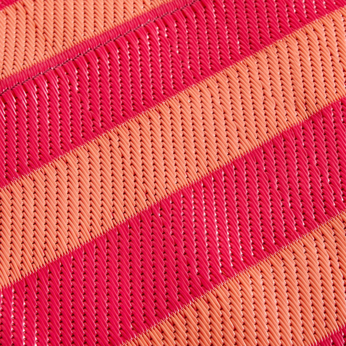 OHS Stripe Print Outdoor Rug - Orange/Pink>