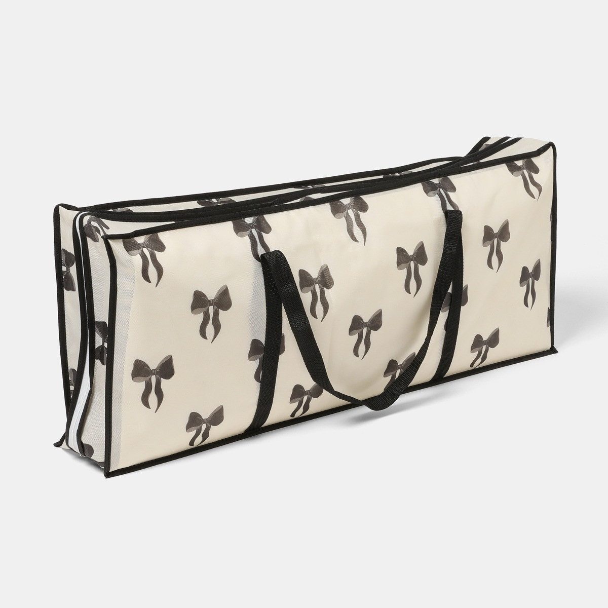 OHS Bow Print Christmas Wrap Storage Bag - Monochrome>
