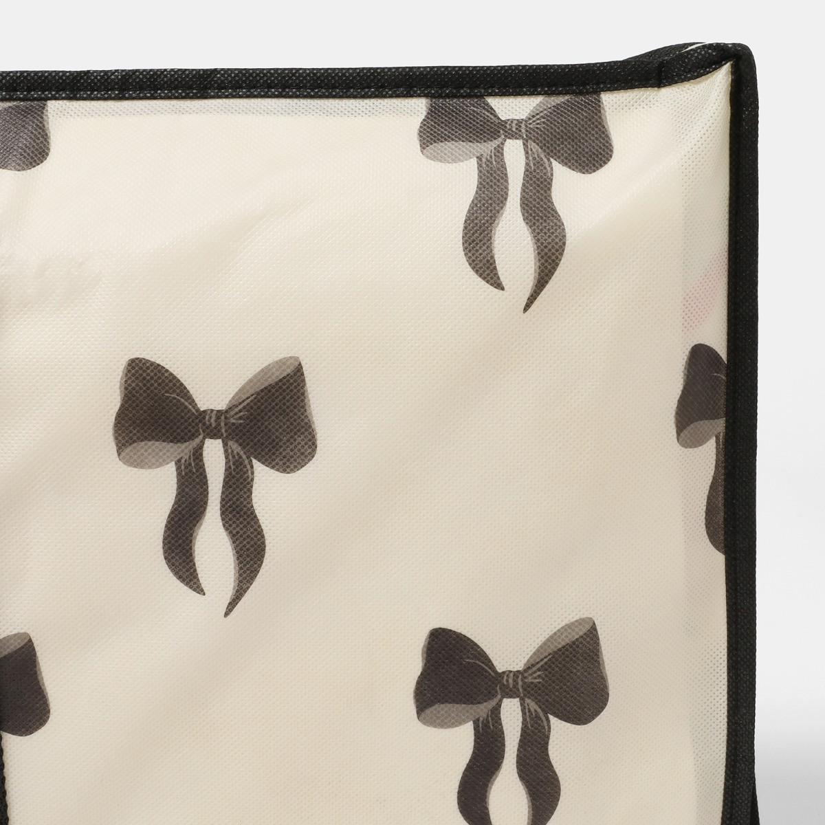 OHS Bow Print Christmas Wrap Storage Bag - Monochrome>