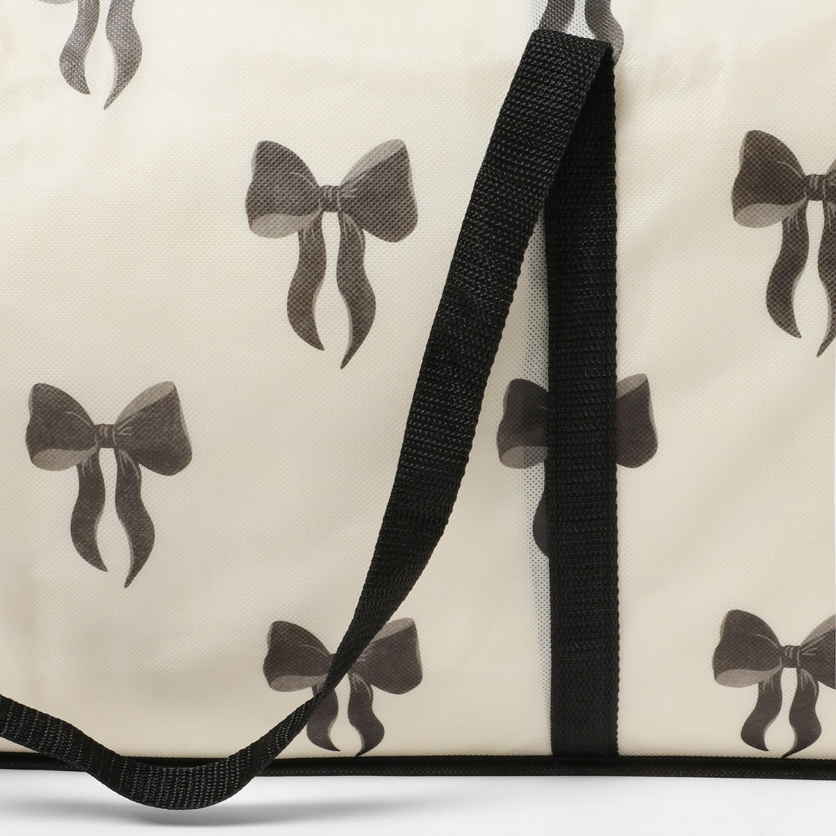 OHS Bow Print Christmas Wrap Storage Bag - Monochrome>