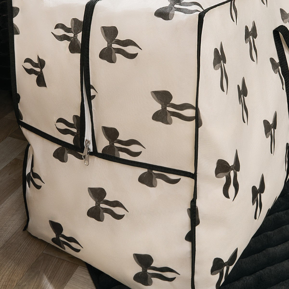 OHS Bow Print Christmas Tree Storage Bag - Monochrome>