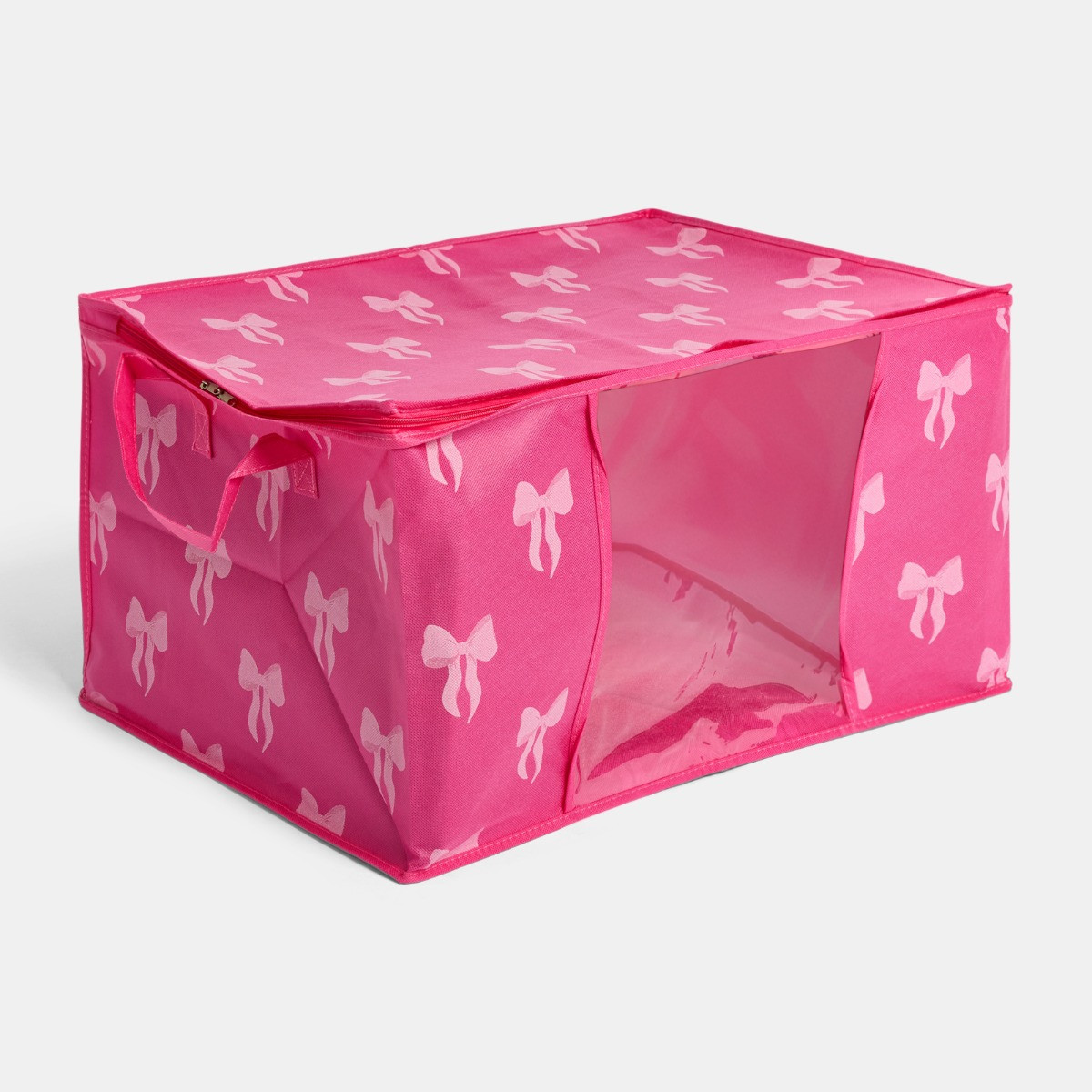 OHS 2 Pack Bow Print 90.3L Underbed Large Clothes Storage Bag - Hot Pink>