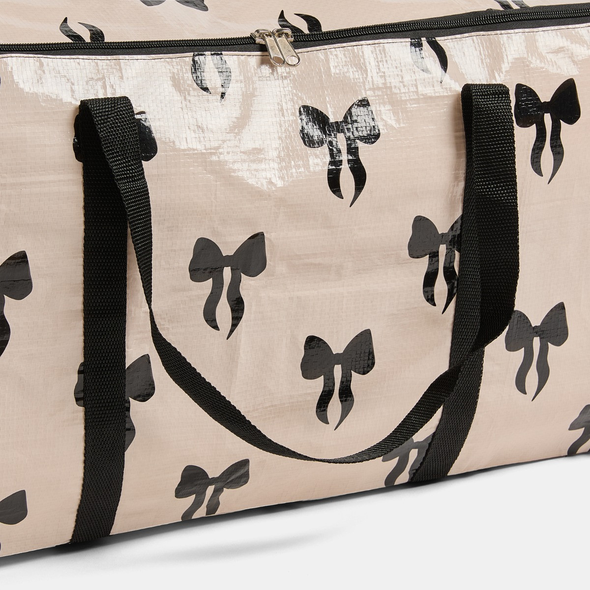OHS Bow Print Reusable Extra Large Storage Bag - Monochrome>