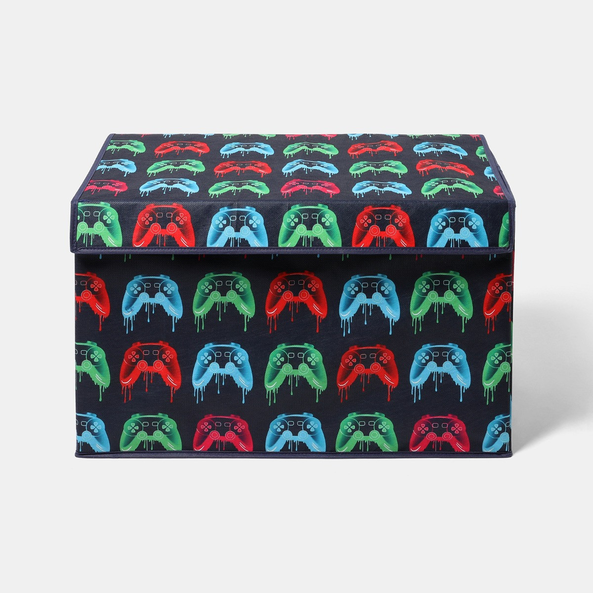 OHS Neon Drip Gaming Print Large Collapsible Storage Box With Lid - Multi>