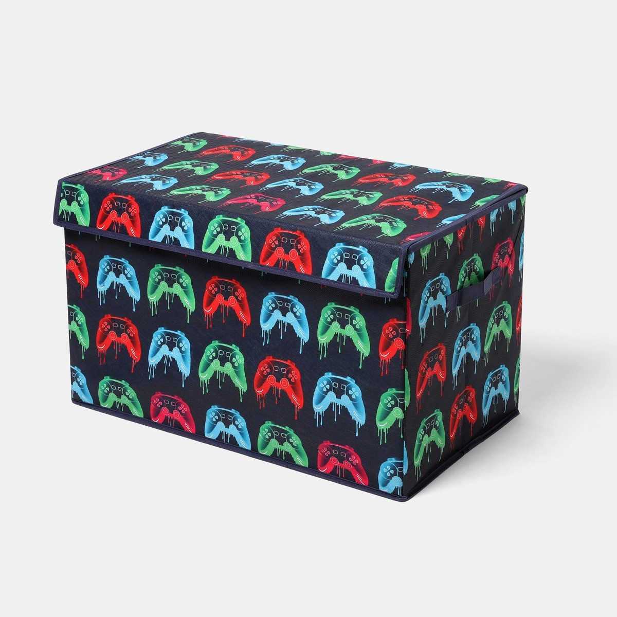 OHS Neon Drip Gaming Print Large Collapsible Storage Box With Lid - Multi>