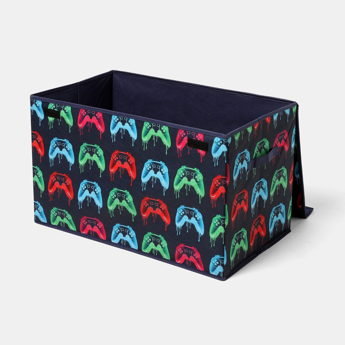 OHS Neon Drip Gaming Print Large Collapsible Storage Box With Lid - Multi>