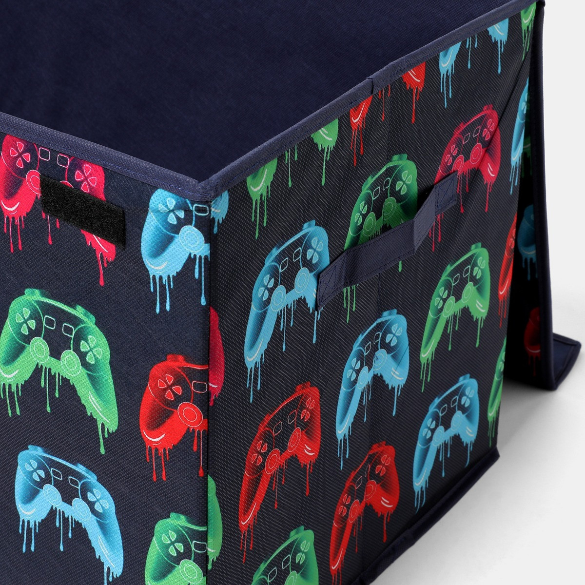 OHS Neon Drip Gaming Print Large Collapsible Storage Box With Lid - Multi>