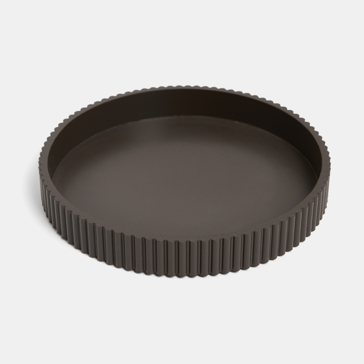 OHS Round Ribbed Tray - Chocolate>