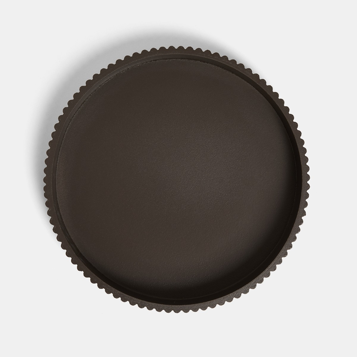 OHS Round Ribbed Tray - Chocolate>