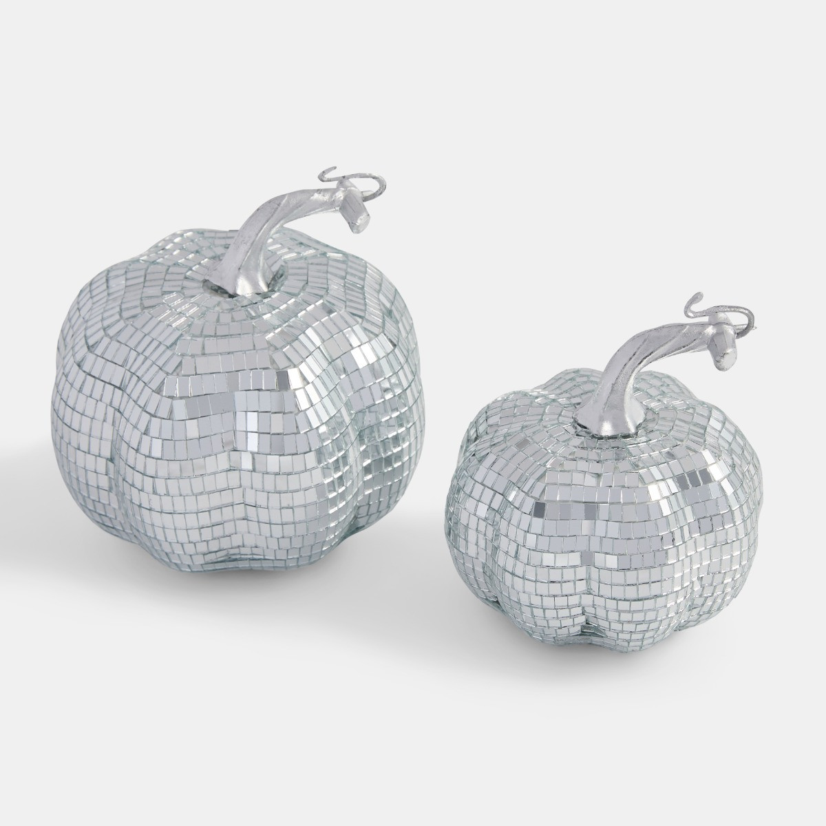 OHS 2 Pack Pumpkin Disco Balls - Silver>
