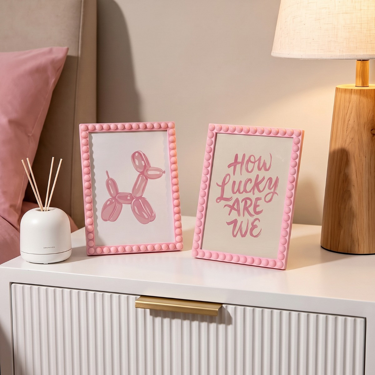 OHS 2 Pack Bobbin Photo Frames - Candy Pink>