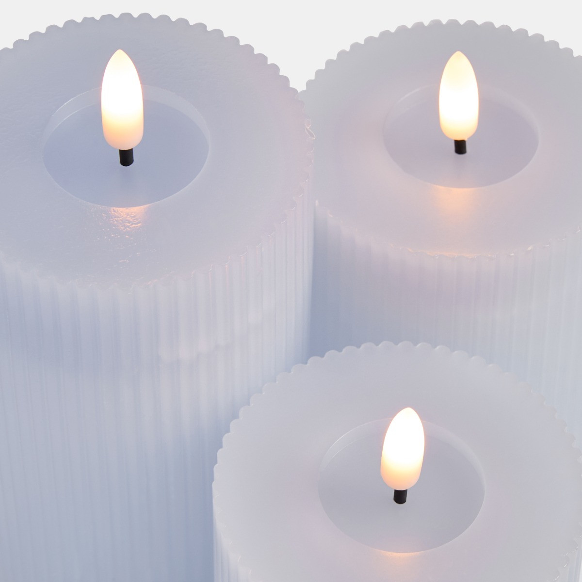 OHS LED Ribbed Candles, Powder Blue - 3 Pack>