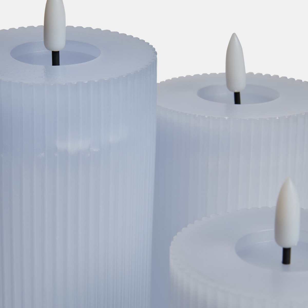 OHS LED Ribbed Candles, Powder Blue - 3 Pack>