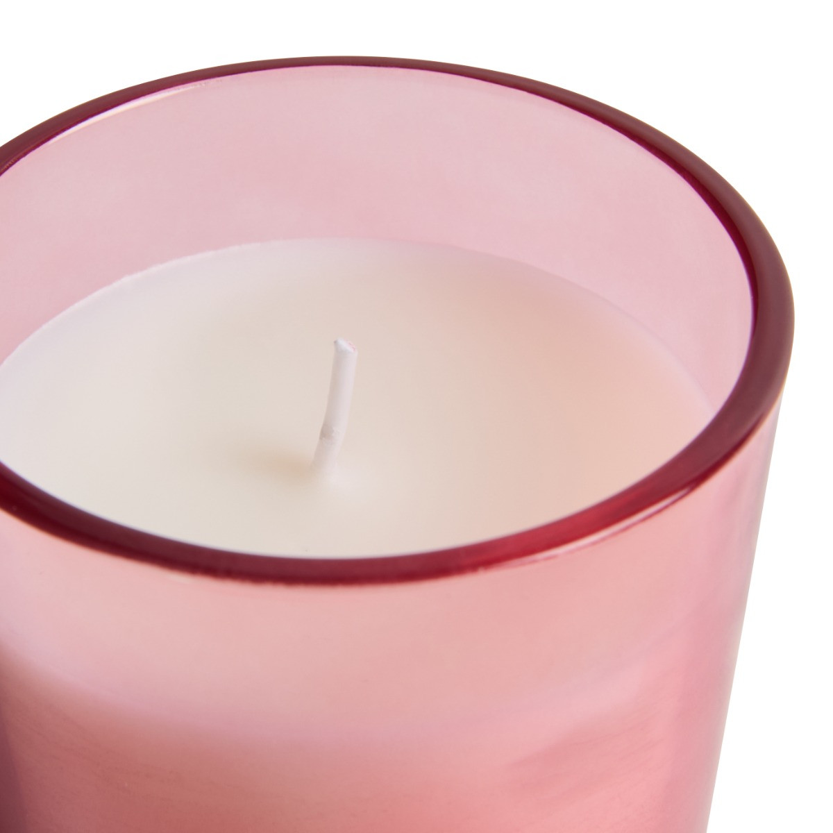 OHS Sugar Snow Scented Glass Candle - Pink>