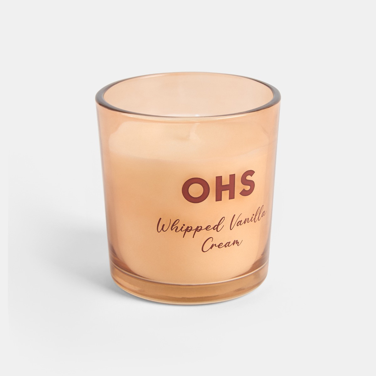 OHS Whipped Vanilla Cream Scented Glass Candle  - Natural>