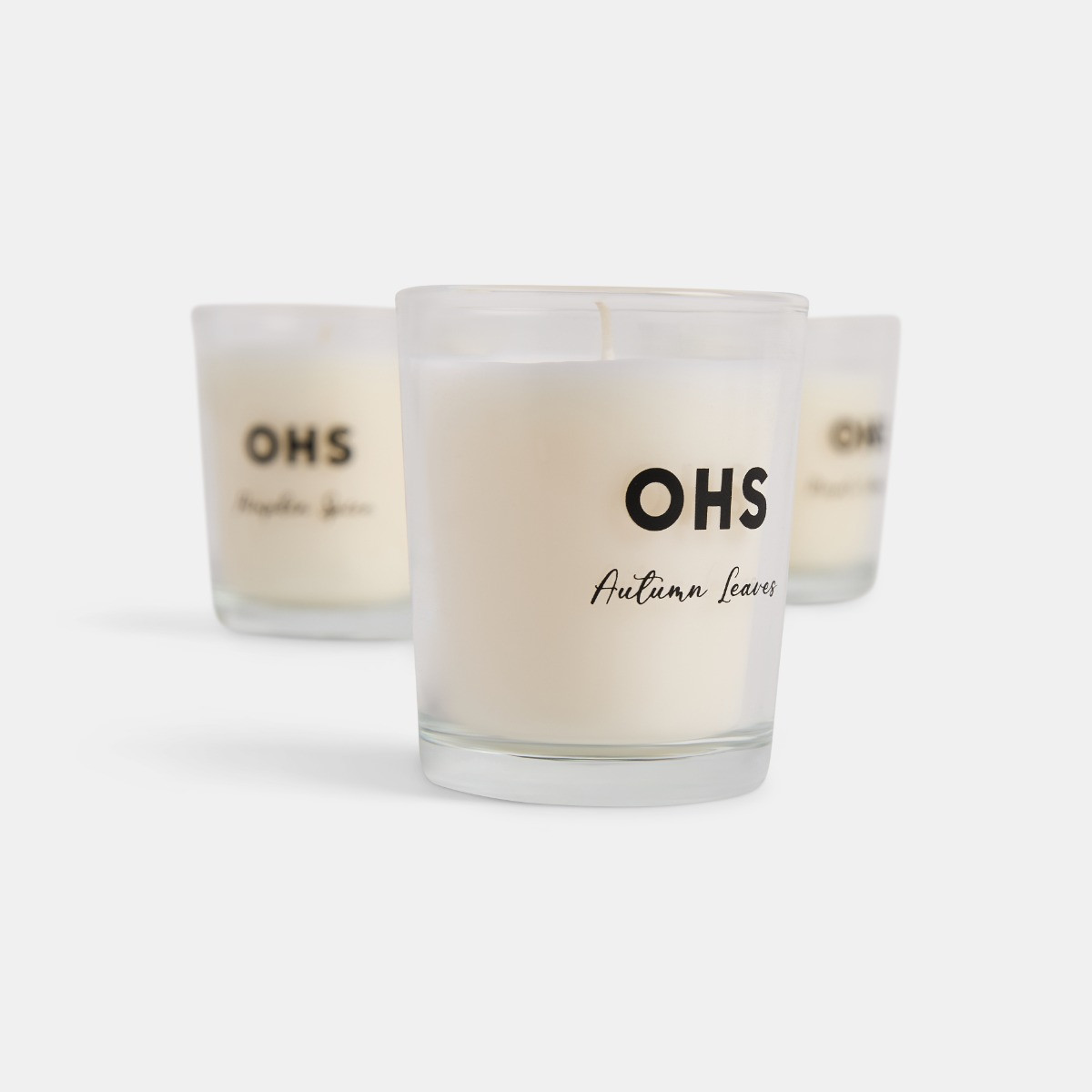 OHS 3 Glass Scented Candles Set, Pumpkin Print - Burgundy>