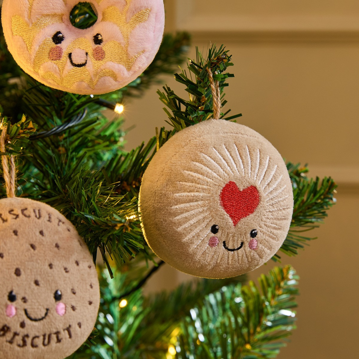 OHS 4 Pack Biscuits Christmas Tree Decorations - Multi>