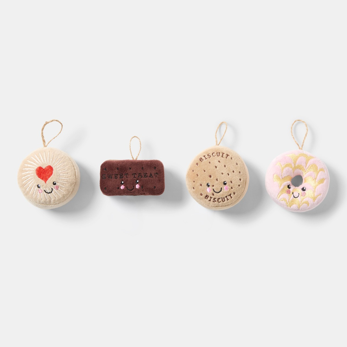 OHS 4 Pack Biscuits Christmas Tree Decorations - Multi>
