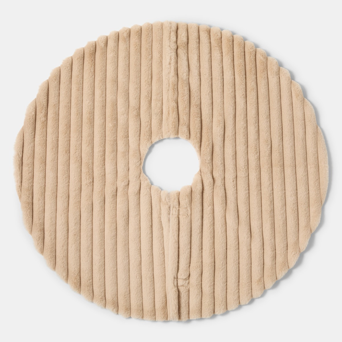 OHS Ribbed Faux Fur Christmas Tree Skirt - Natural>