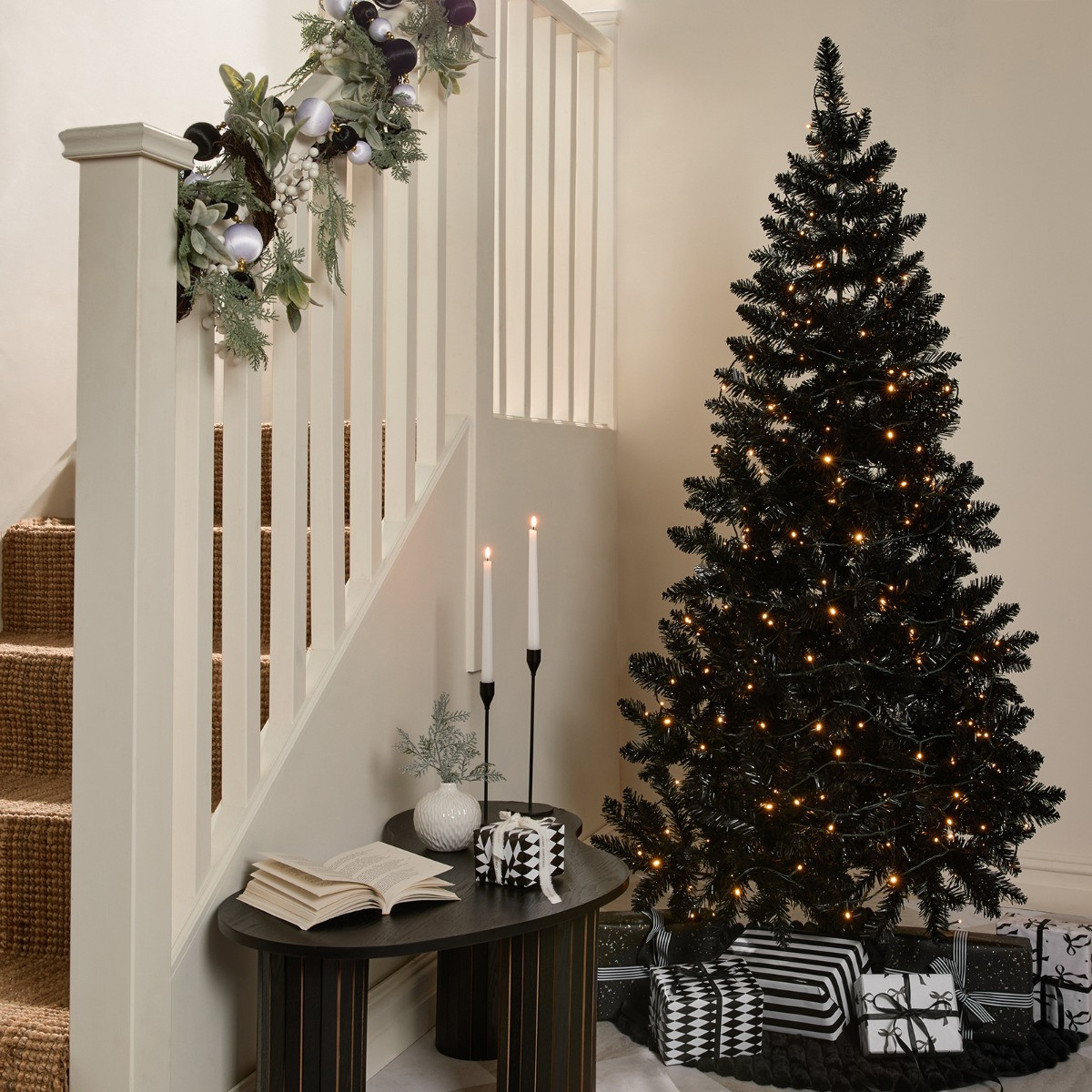 OHS Artificial Halloween / Christmas Tree, Black - 6ft>