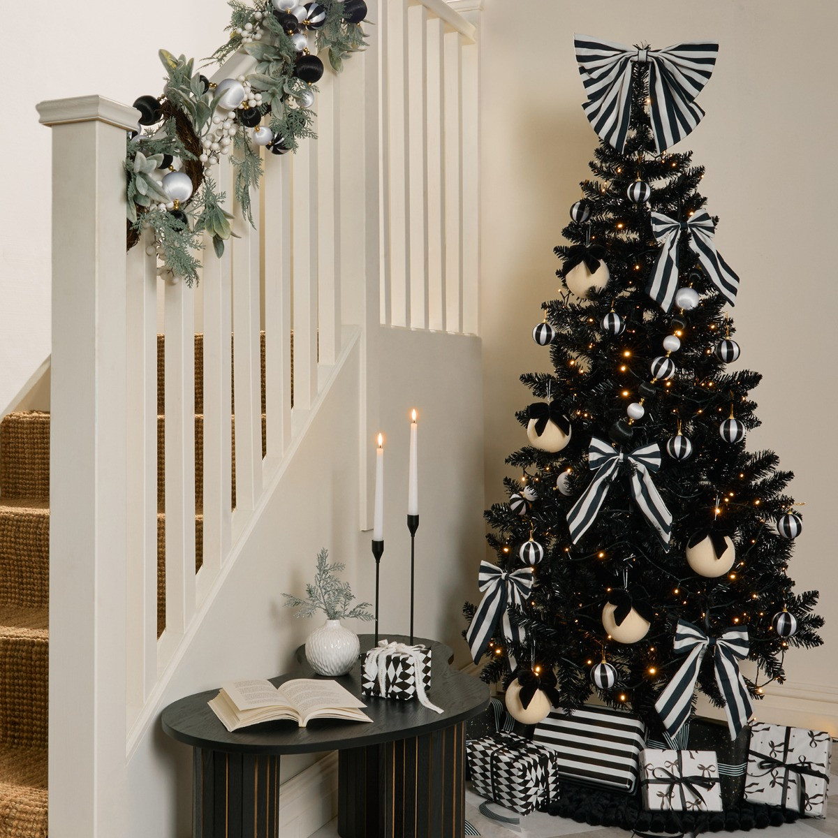 OHS Artificial Halloween / Christmas Tree, Black - 6ft>