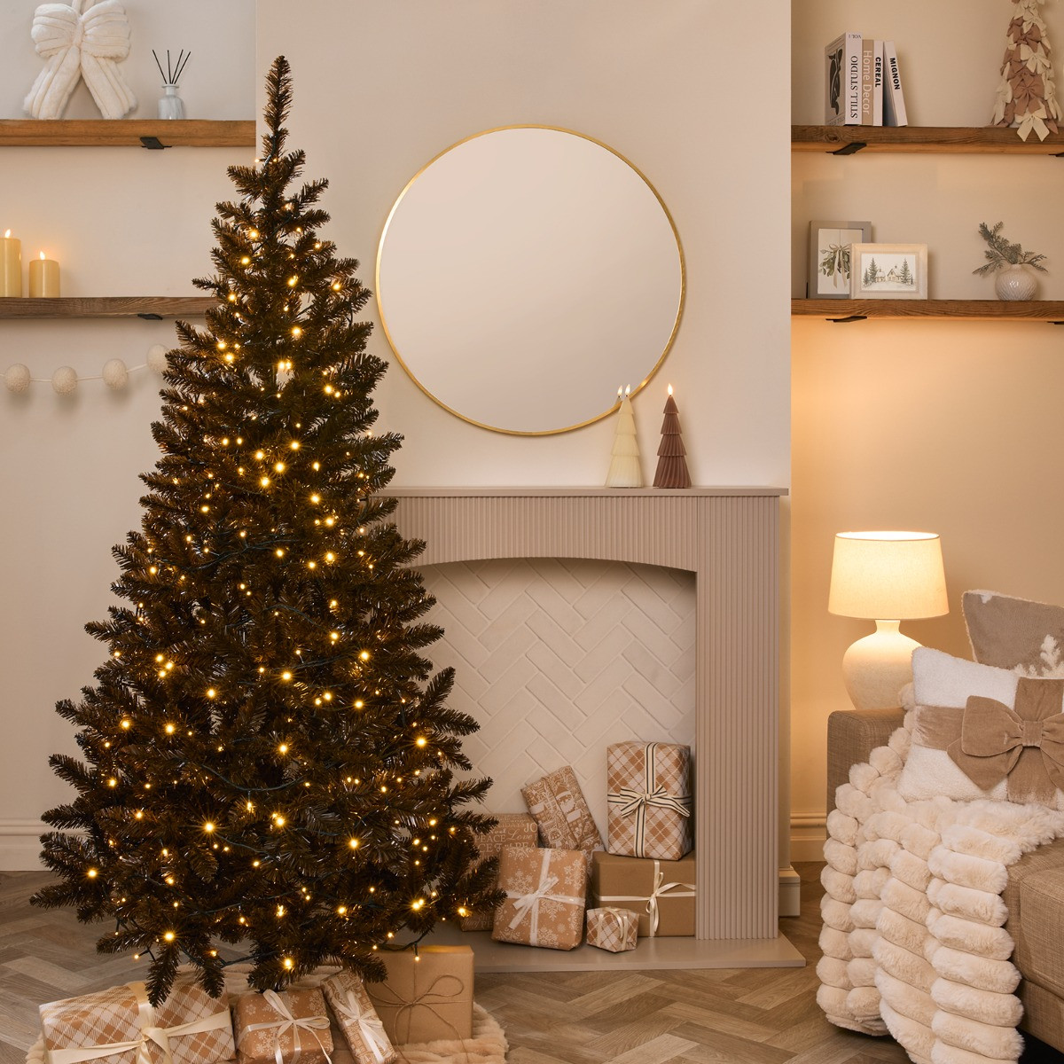 OHS Artificial Autumn / Christmas Tree, Chocolate - 6ft>