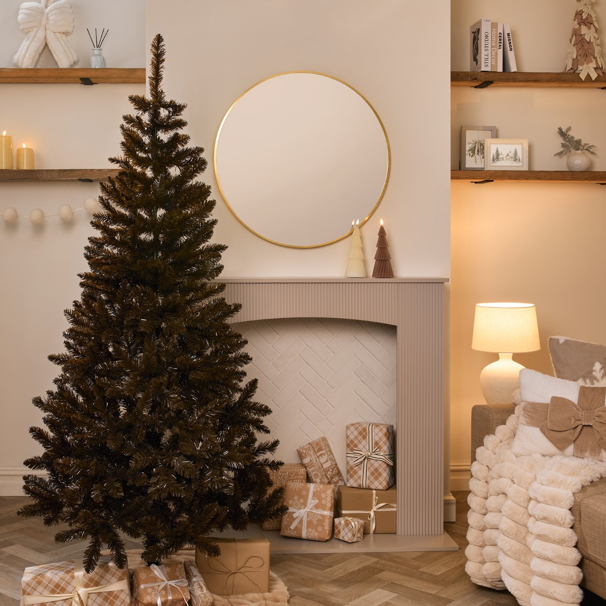 OHS Artificial Autumn / Christmas Tree, Chocolate - 6ft>