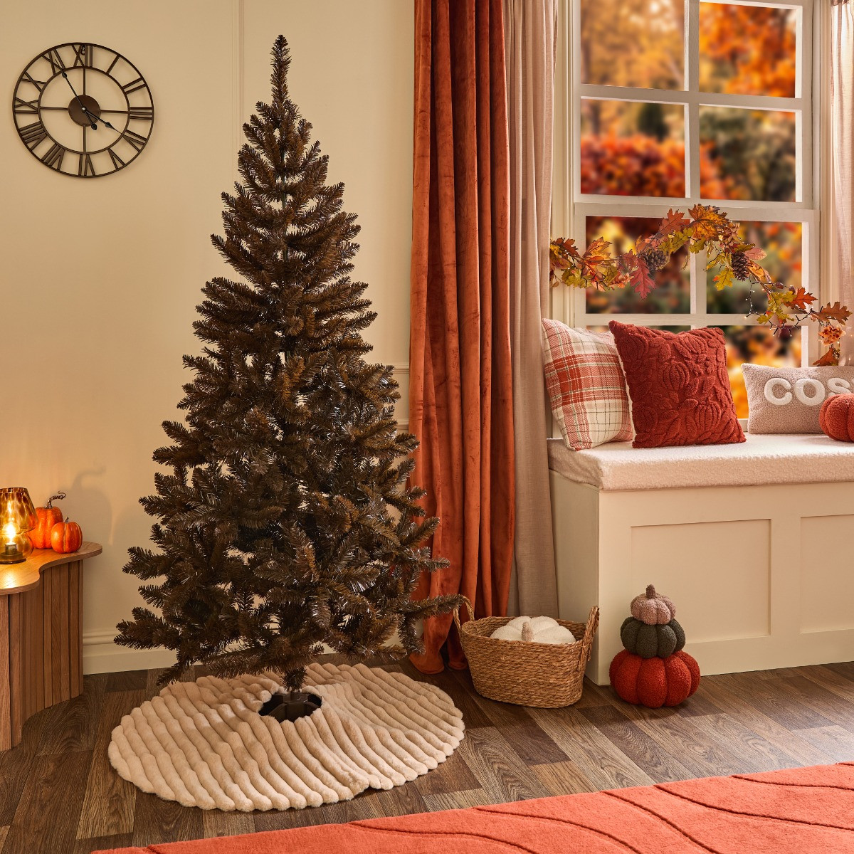 OHS Artificial Autumn / Christmas Tree, Chocolate - 6ft>