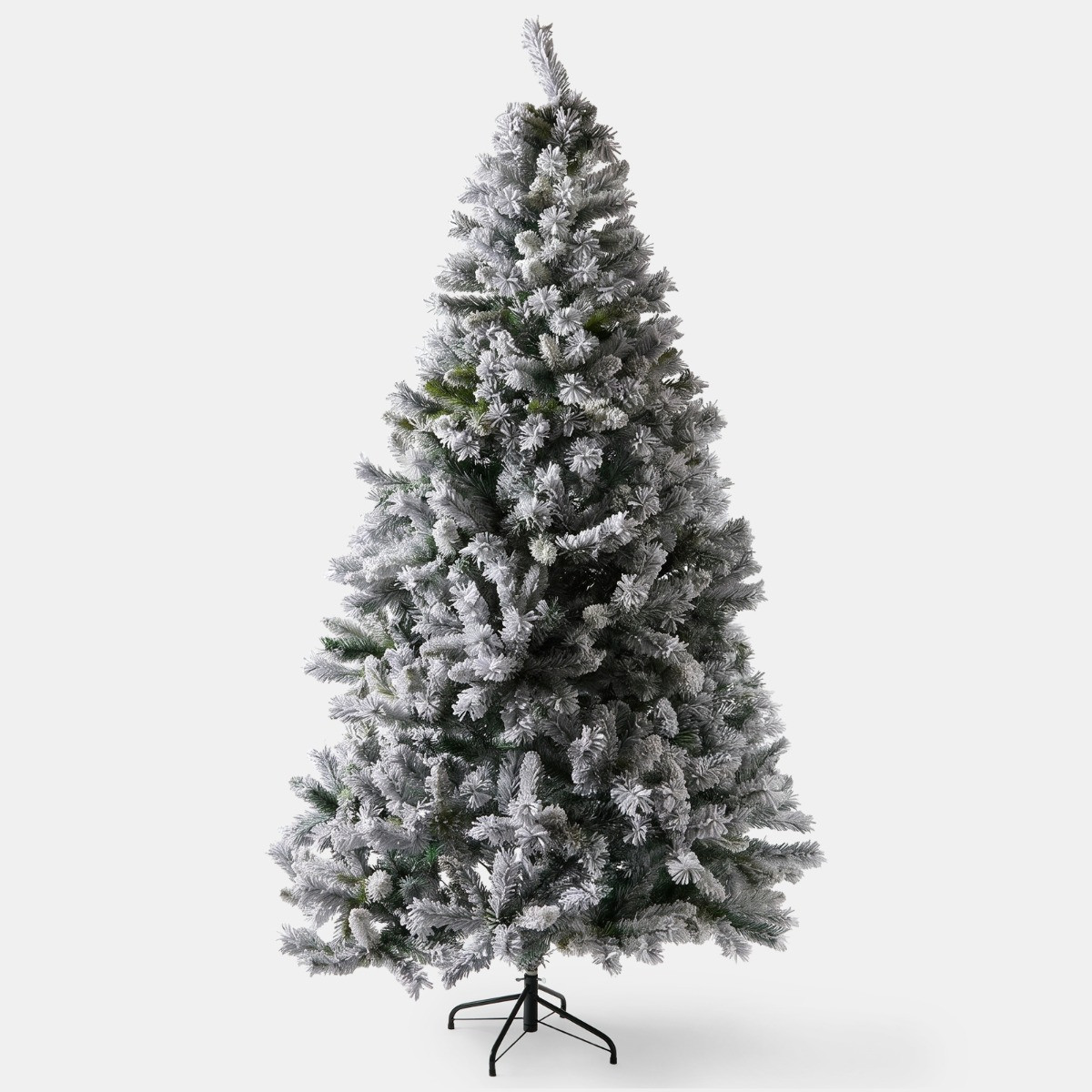 OHS Artificial Premium Snowy Christmas Tree, Green - 7ft>