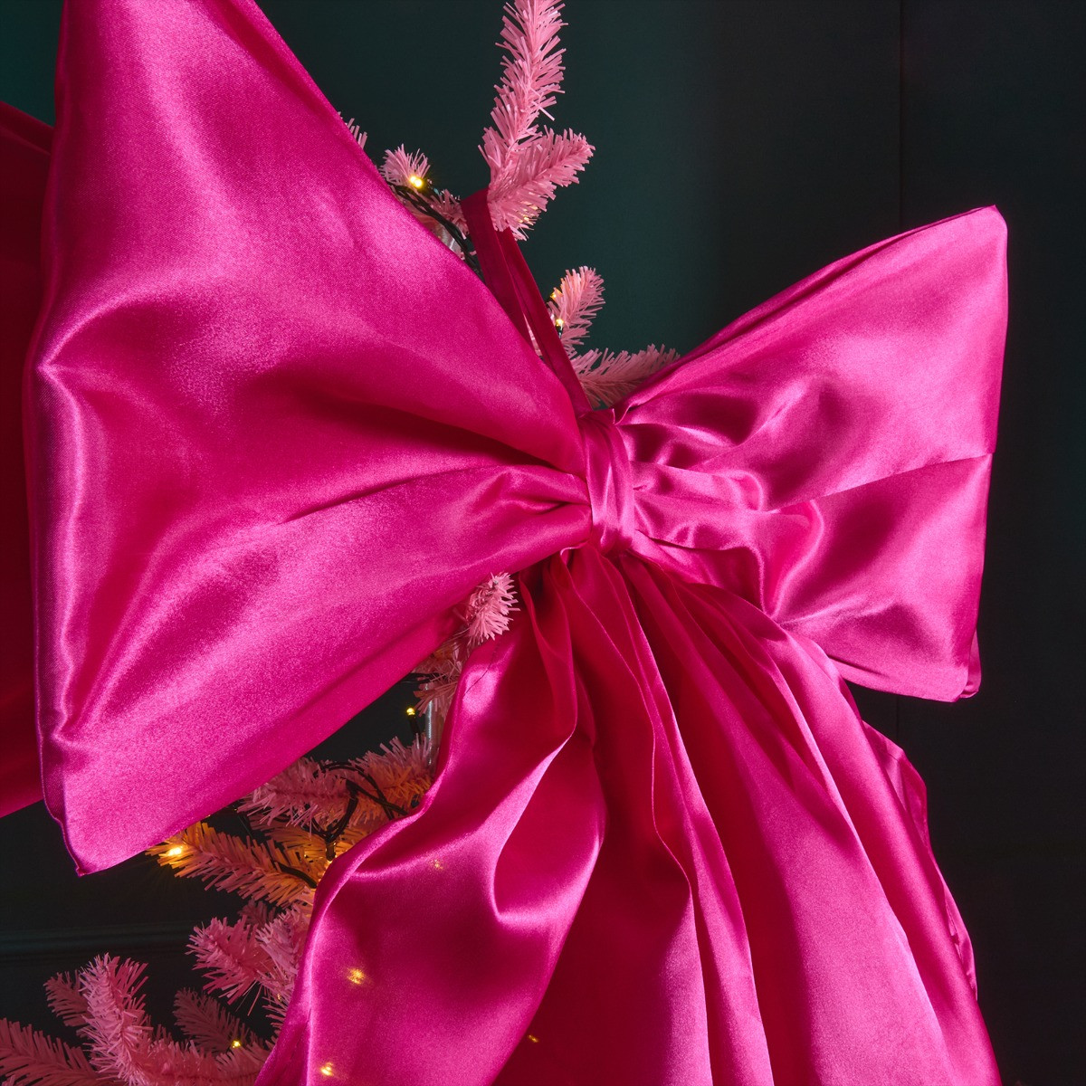 OHS Satin Tree Bow - Hot Pink>