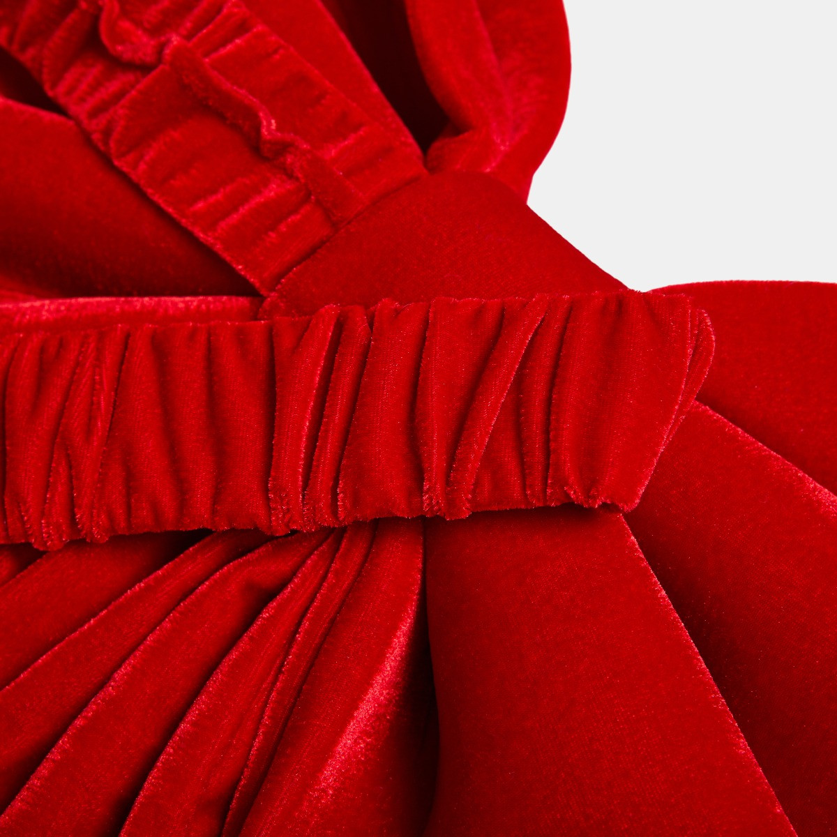 OHS 4 Pack Velvet Chair Bows - Red>