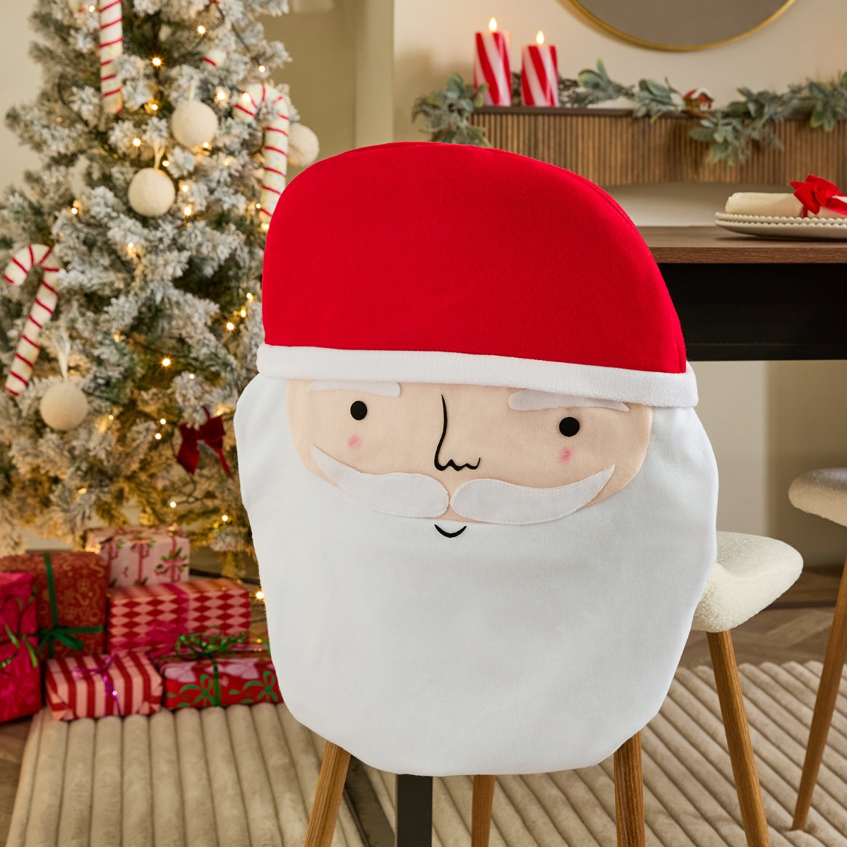 OHS 4 Pack Santa Chair Covers - Red/White>