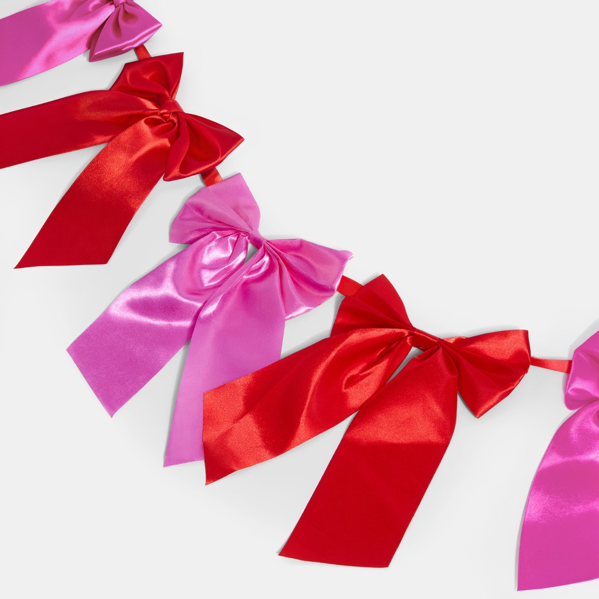 OHS Satin Bow Garland, Red/Hot Pink - 1.8m>