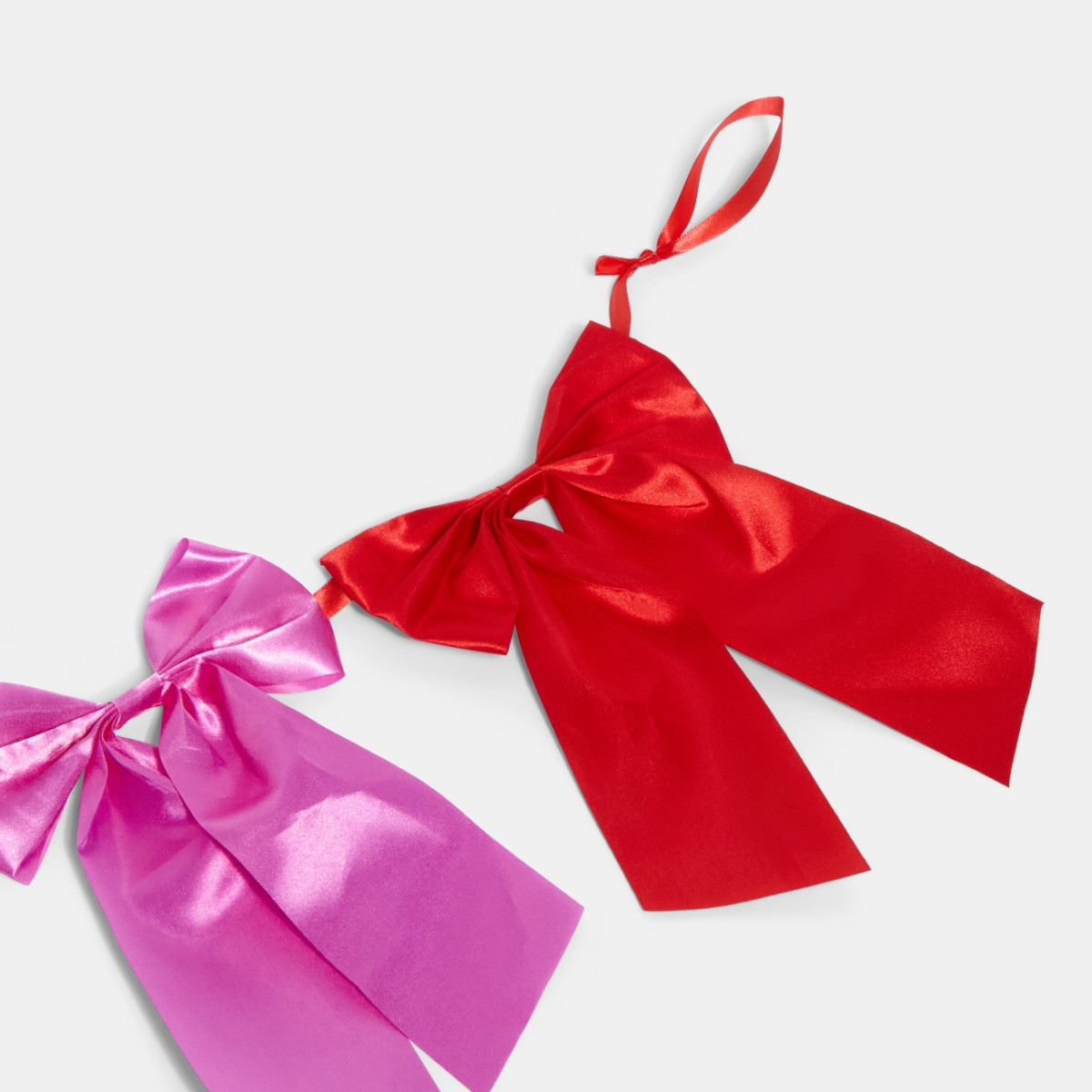 OHS Satin Bow Garland, Red/Hot Pink - 1.8m>