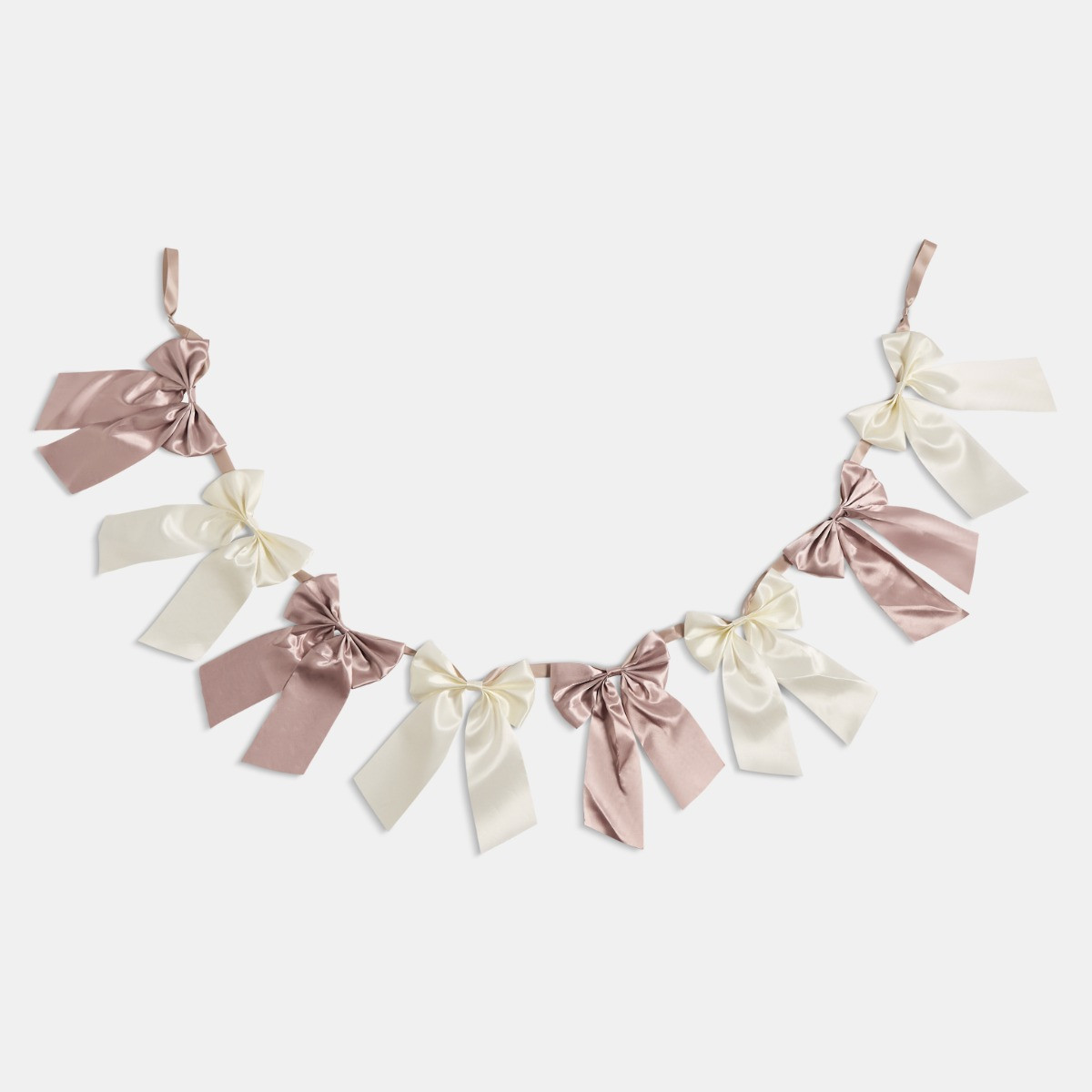 OHS Satin Bow Garland, Cream/Natural - 1.8m>