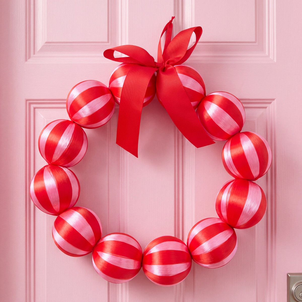 OHS Bauble Wreath - Red/Pink>