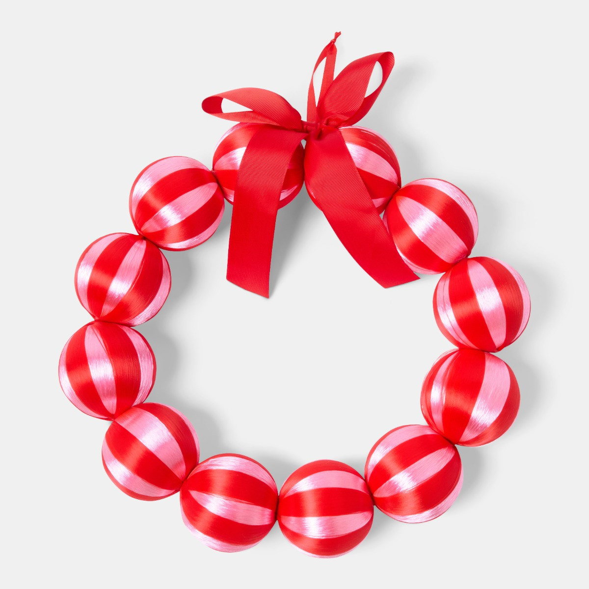 OHS Bauble Wreath - Red/Pink>